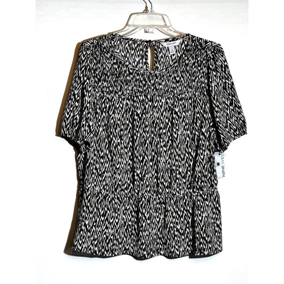 Nine West Tops - Nine West Blouse. NWT. Short Sleeves Elastic In Waist‎ And Sleeves. Smocking